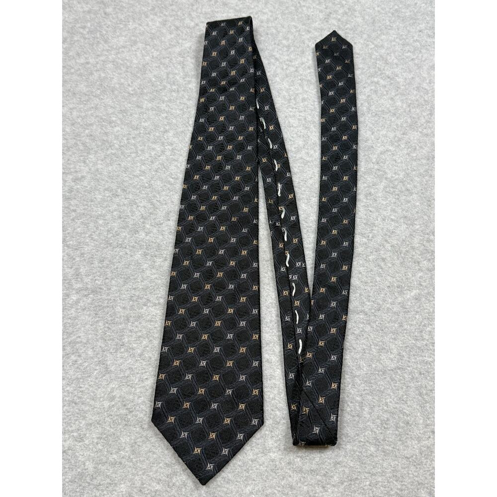 Villa Bolgheri Silk Black Printed Neck Tie